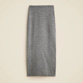 Sweater midi skirt in double-faced merino wool blend