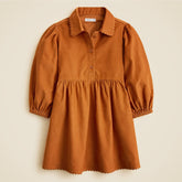 Girls' shirt-dress in lightweight corduroy