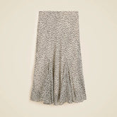 Gwyneth flounce-hem slip skirt in spot-print chiffon