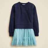 Girls' sweatshirt mixy dress with tulle