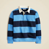 Kids' junior varsity rugby sweatshirt in striped terry