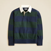 Kids' junior varsity rugby sweatshirt in striped terry