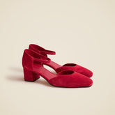 Mollie elastic-strap heels in suede