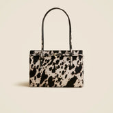 Edie structured shoulder bag in cow-print calf hair