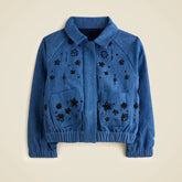 Crewcuts Collection embellished cropped jacket in drapey denim