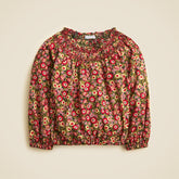 Girls' smocked long-sleeve top in floral