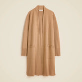 Long sweater blazer with side slits