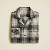 Cotton-hemp blend twill camp-collar shirt