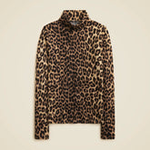 New feather jersey turtleneck in leopard print