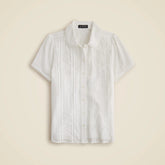 Button-up short-sleeve shirt in cotton voile