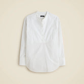 Tuxedo popover shirt in cotton poplin