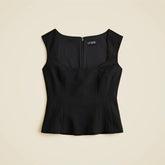 Wide scoopneck tank top in city crepe