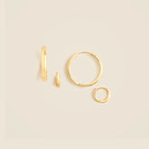 Gold vermeil hoop earrings two-pack