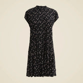 Pintuck shift dress in midnight floral print
