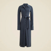 Midi shirt-dress in matte jersey