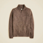 Rugged merino wool-blend marled half-zip sweater