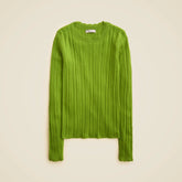 Layered pointelle sweater-tee in merino wool