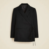 Wrap blazer in wool blend