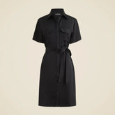 Mini satin shirt-dress