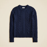 Cable-knit crewneck sweater