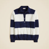 Brushed cashmere rugby sweater in stripe
