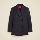 Alex Eagle X J.Crew relaxed double-breasted blazer in pinstriped wool