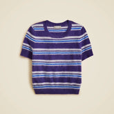 Brushed cashmere relaxed T-shirt in stripe