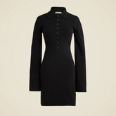 Bell-sleeve mini sweater-dress in merino wool