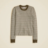 Carolyn fitted crewneck sweater in striped merino wool blend