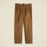 Relaxed double-pleated corduroy pant