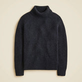 Cashmere ribbed turtleneck sweater with marled yarns