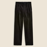 Relaxed-fit double-pleated trouser in Italian corduroy