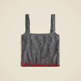 Brushed cashmere tank top with beaded embellishments