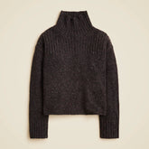 Ribbed turtleneck sweater in donegal wool blend