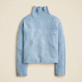 Ribbed turtleneck sweater in donegal wool blend
