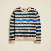 Kids' striped Fair Isle sweater in wool blend