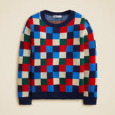Kids' geometric crewneck sweater in wool blend