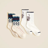 Kids' dog Fair Isle trouser socks two-pack