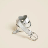 Classic studded-edge belt in metallic leather