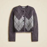 Cardigan in argyle wool blend