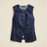 Essential cutaway vest in denim