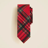Boys' silk tie in Good Tidings plaid