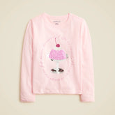 Girls' long-sleeve jelly parfait graphic T-shirt with sequins