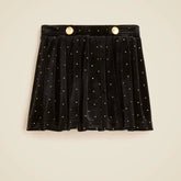 Girls' pleated studded velvet skirt