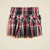 Girls' cotton poplin ruffle skirt in Stewart tartan