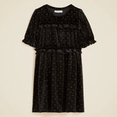 Girls' studded velvet dress