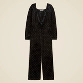 Girls' studded velvet jumpsuit