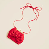 Girls' bow satin purse