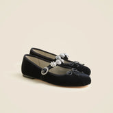 Logan embellished Mary Jane ballet flats in velvet