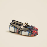 Logan embellished Mary Jane ballet flats in tartan